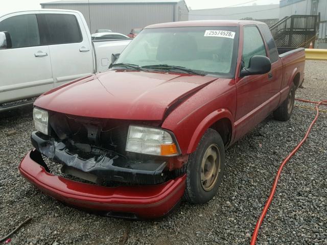 1GTCS19X5WK500911 - 1998 GMC SONOMA RED photo 2