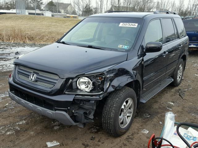 2HKYF18694H607104 - 2004 HONDA PILOT EXL BLACK photo 2