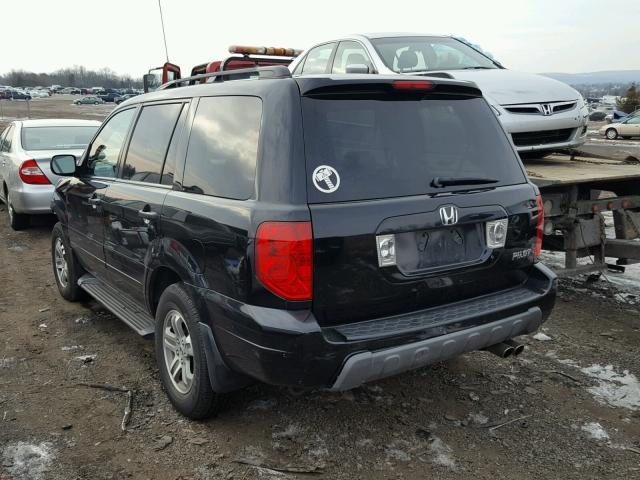 2HKYF18694H607104 - 2004 HONDA PILOT EXL BLACK photo 3