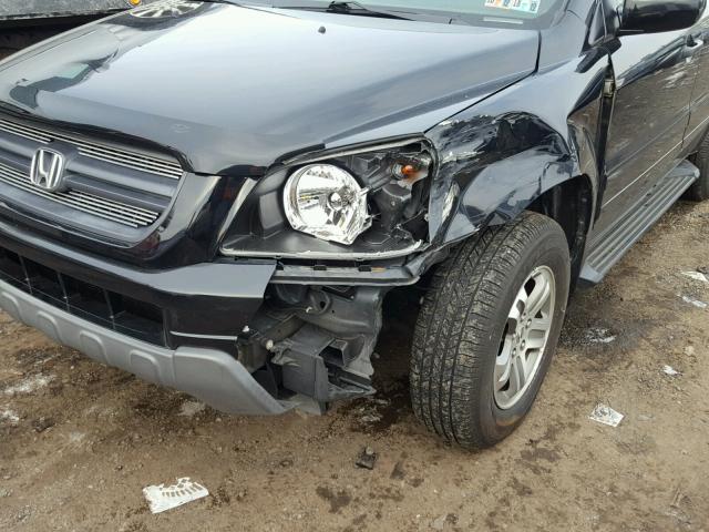 2HKYF18694H607104 - 2004 HONDA PILOT EXL BLACK photo 9