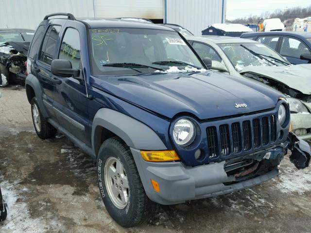 1J8GL48K05W653301 - 2005 JEEP LIBERTY SP BLUE photo 1