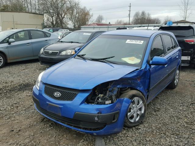 KNADE243196532965 - 2009 KIA RIO 5 SX BLUE photo 2