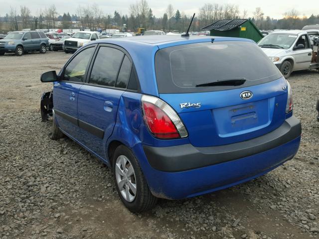 KNADE243196532965 - 2009 KIA RIO 5 SX BLUE photo 3