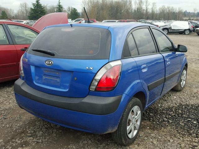 KNADE243196532965 - 2009 KIA RIO 5 SX BLUE photo 4