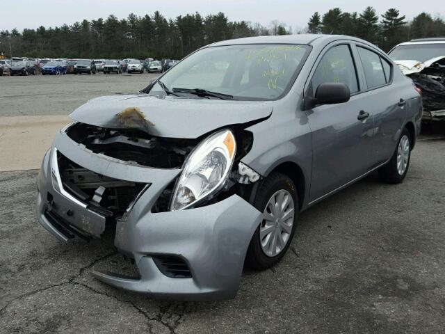 3N1CN7AP8EL828524 - 2014 NISSAN VERSA S GRAY photo 2