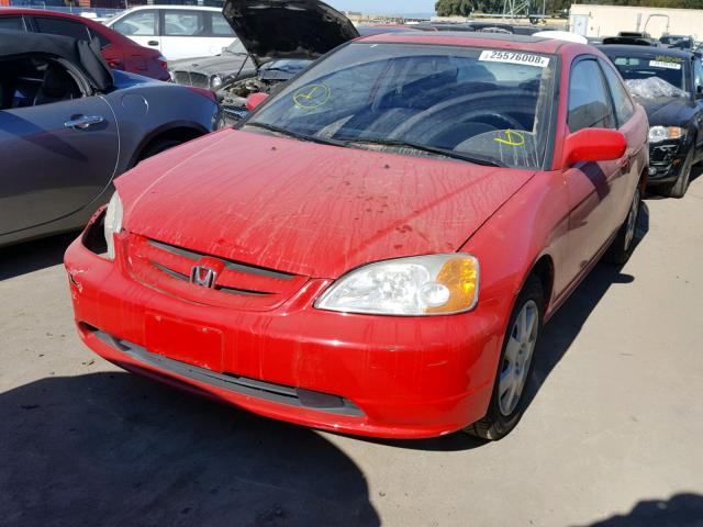 1HGEM22952L071747 - 2002 HONDA CIVIC EX წითელი ფოტო 2