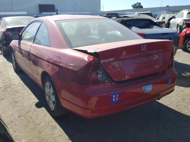 1HGEM22952L071747 - 2002 HONDA CIVIC EX წითელი ფოტო 3