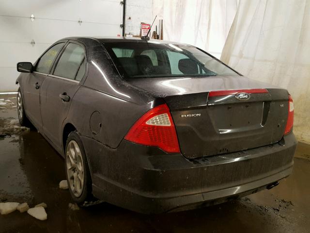 3FAHP0HA8BR208647 - 2011 FORD FUSION SE BLACK photo 3