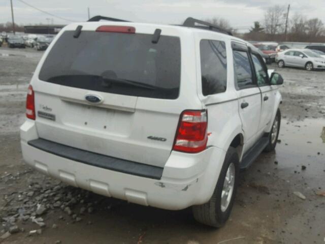 1FMCU93198KC98733 - 2008 FORD ESCAPE XLT WHITE photo 4