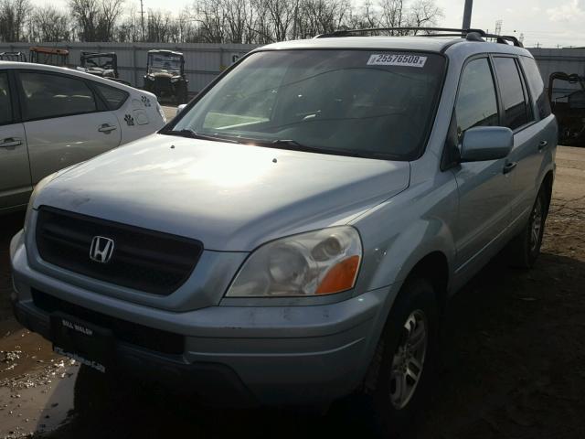 2HKYF18503H503722 - 2003 HONDA PILOT EXL BLUE photo 2