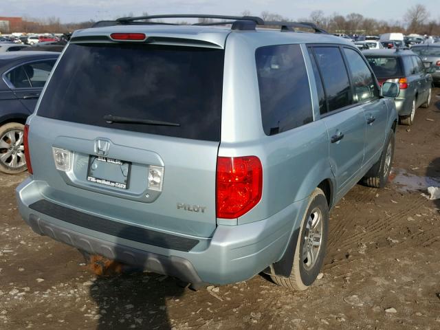 2HKYF18503H503722 - 2003 HONDA PILOT EXL BLUE photo 4