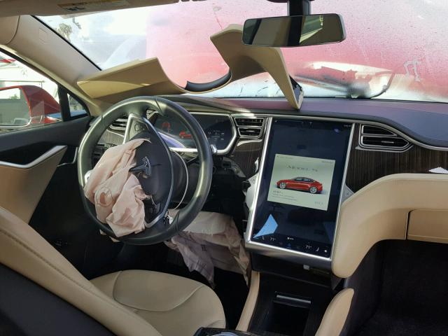 5YJSA1CG4DFP20316 - 2013 TESLA MODEL S RED photo 9