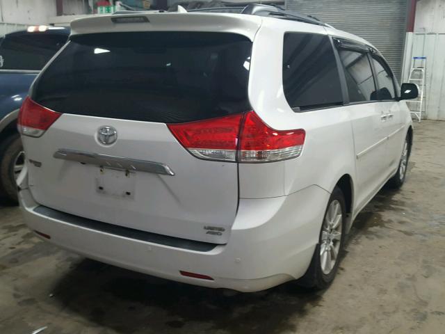 5TDDK3DC7BS022739 - 2011 TOYOTA SIENNA XLE WHITE photo 4