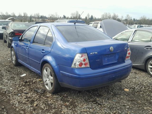 3VWSE69M52M048206 - 2002 VOLKSWAGEN JETTA GLS BLUE photo 3