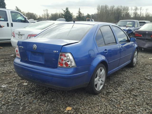 3VWSE69M52M048206 - 2002 VOLKSWAGEN JETTA GLS BLUE photo 4