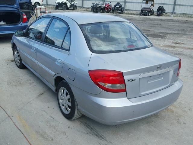 KNADC125256399633 - 2005 KIA RIO SILVER photo 3