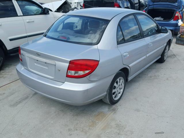 KNADC125256399633 - 2005 KIA RIO SILVER photo 4