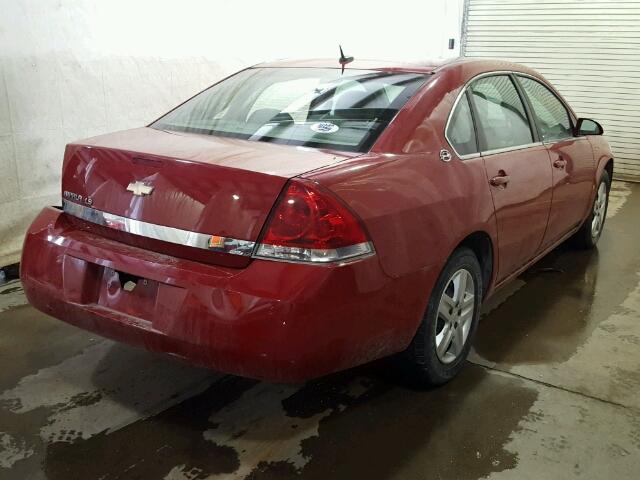 2G1WB58N981268202 - 2008 CHEVROLET IMPALA LS RED photo 4