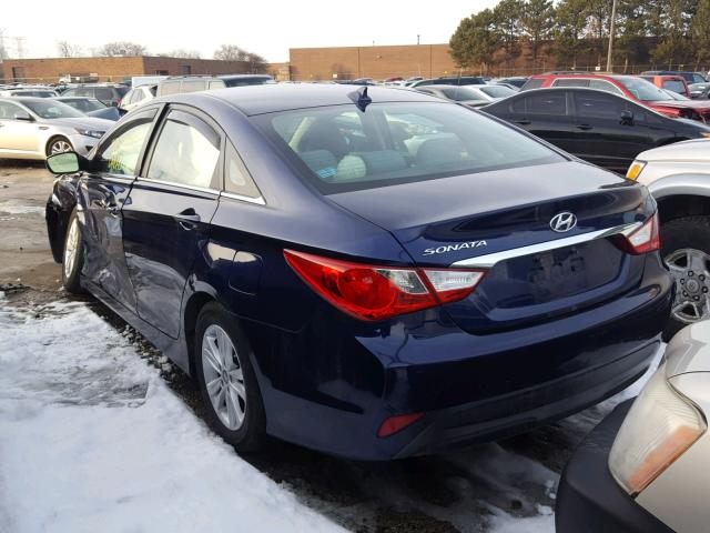 5NPEB4AC8EH863655 - 2014 HYUNDAI SONATA GLS BLUE photo 3