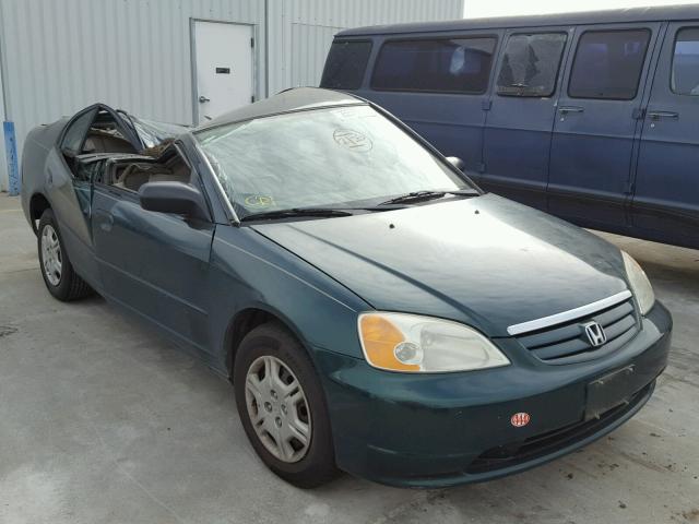 2HGES16521H574543 - 2001 HONDA CIVIC LX GREEN photo 1