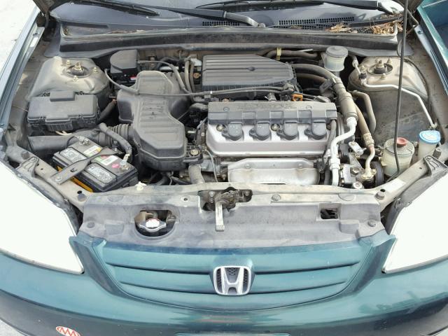 2HGES16521H574543 - 2001 HONDA CIVIC LX GREEN photo 7