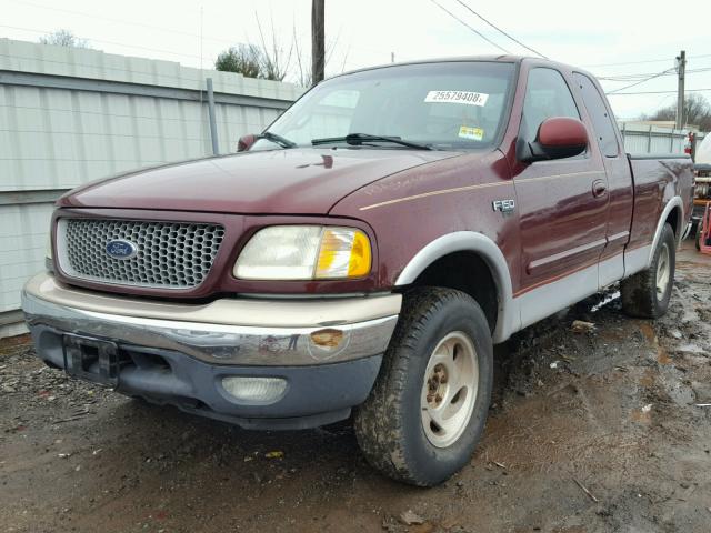 1FTRX18L4XNB61262 - 1999 FORD F150 BURGUNDY photo 2