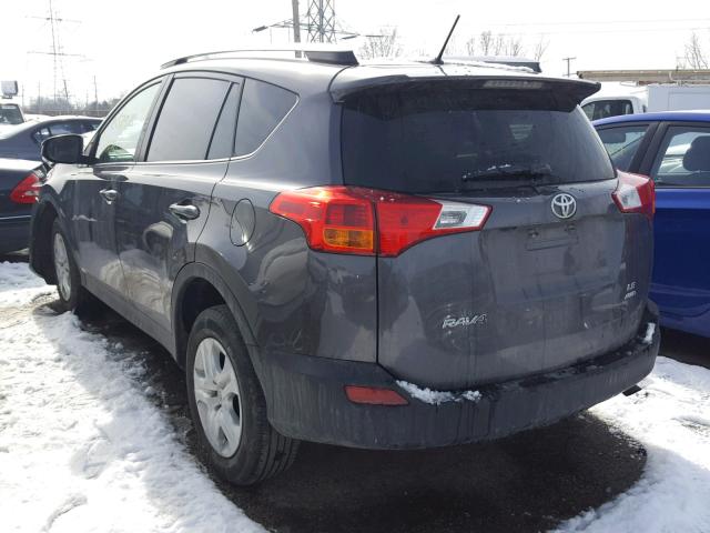 2T3BFREV3DW001225 - 2013 TOYOTA RAV4 LE GRAY photo 3