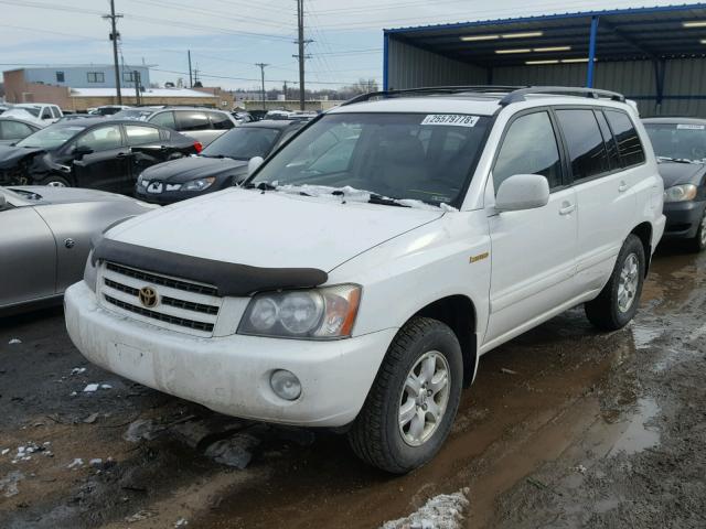 JTEHF21A420063914 - 2002 TOYOTA HIGHLANDER WHITE photo 2