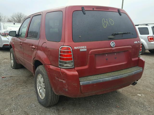 4M2CU57116KJ03741 - 2006 MERCURY MARINER RED photo 3