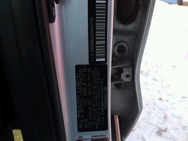 KNADM4A35F6447741 - 2015 KIA RIO LX Արծաթագույն լուսանկար 10