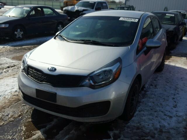 KNADM4A35F6447741 - 2015 KIA RIO LX SILVER photo 2