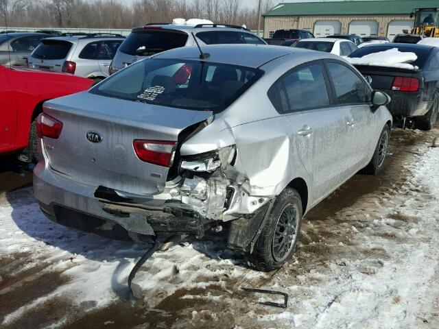 KNADM4A35F6447741 - 2015 KIA RIO LX Արծաթագույն լուսանկար 4