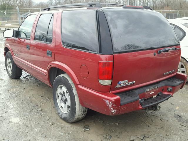 1GNDT13XX3K177050 - 2003 CHEVROLET BLAZER RED photo 3