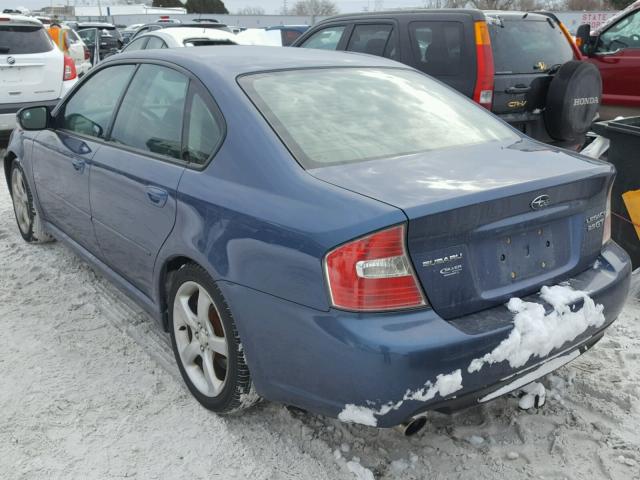 4S3BL676954220086 - 2005 SUBARU LEGACY GT BLUE photo 3