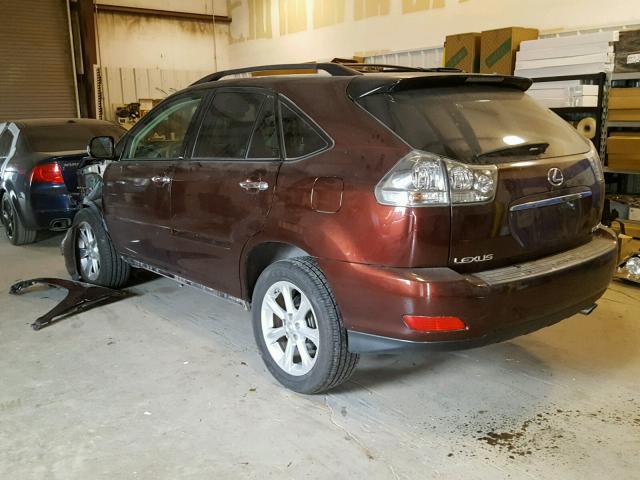 JTJGK31U499852613 - 2009 LEXUS RX 350 MAROON photo 3