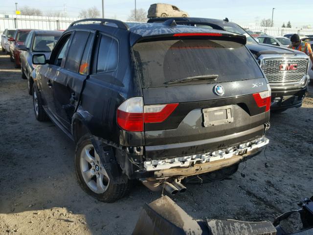 WBXPC93438WJ15440 - 2008 BMW X3 3.0SI BLACK photo 3