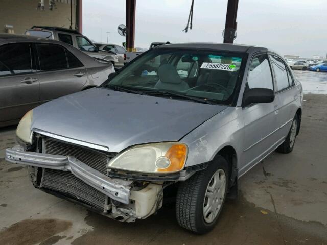 1HGES16532L001428 - 2002 HONDA CIVIC LX SILVER photo 2