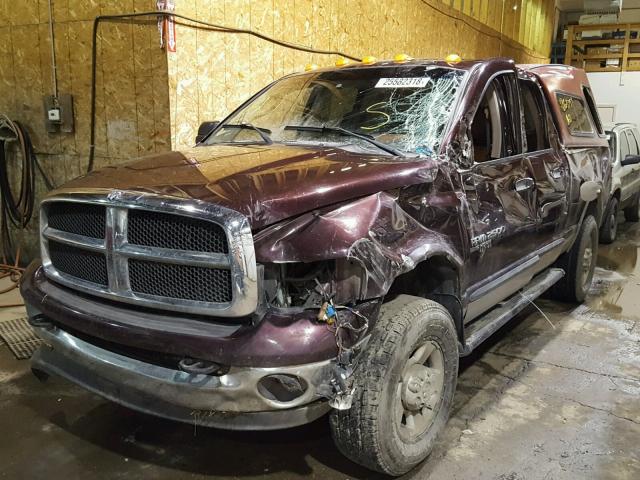 3D7KS28C95G848707 - 2005 DODGE RAM 2500 S MAROON photo 2