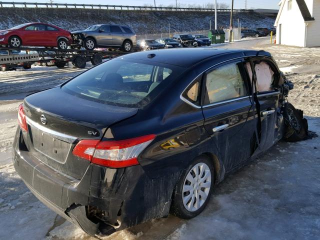 3N1AB7AP4FL690112 - 2015 NISSAN SENTRA S BLACK photo 4