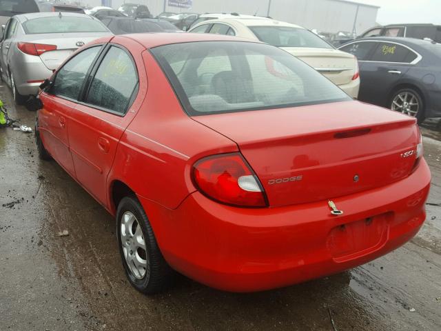 1B3ES46C91D245173 - 2001 DODGE NEON SE RED photo 3