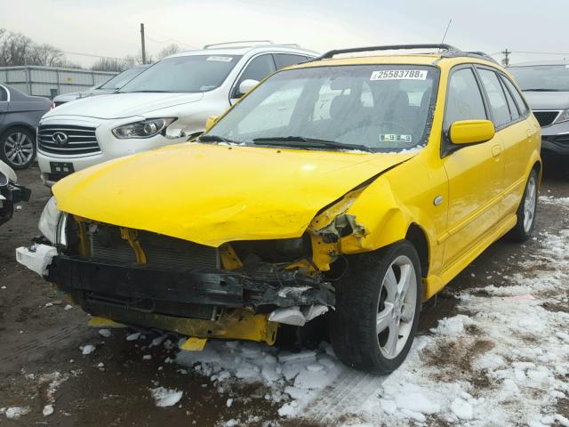 JM1BJ245X31135380 - 2003 MAZDA PROTEGE PR YELLOW photo 2