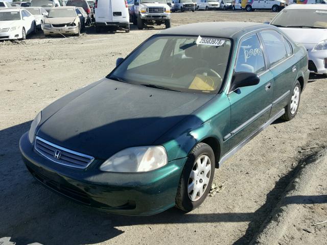 1HGEJ6677YL033289 - 2000 HONDA CIVIC LX GREEN photo 2