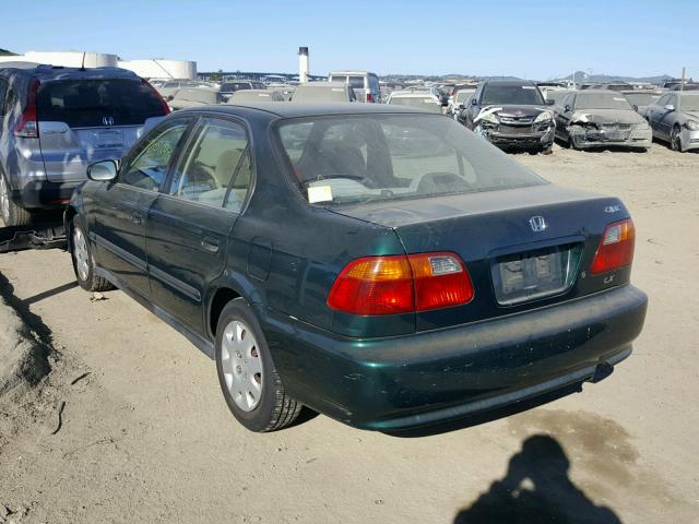 1HGEJ6677YL033289 - 2000 HONDA CIVIC LX GREEN photo 3