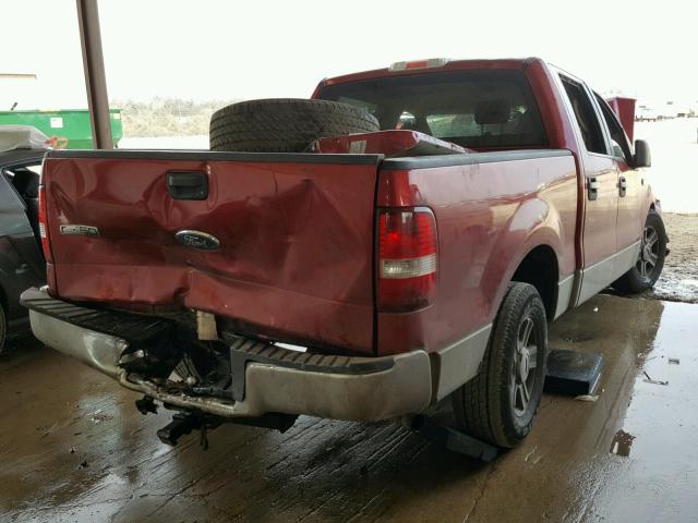 1FTRW12W48FB02679 - 2008 FORD F150 SUPER RED photo 4