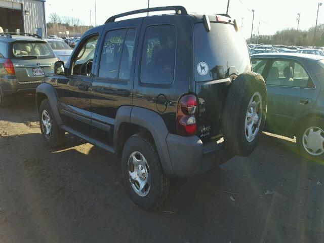 1J8GL48K77W562030 - 2007 JEEP LIBERTY SP BLACK photo 3