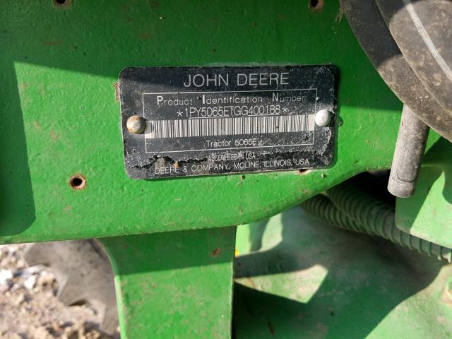 1PY5065ETGG400188 - 2016 JOHN DEERE 5065E GREEN photo 10