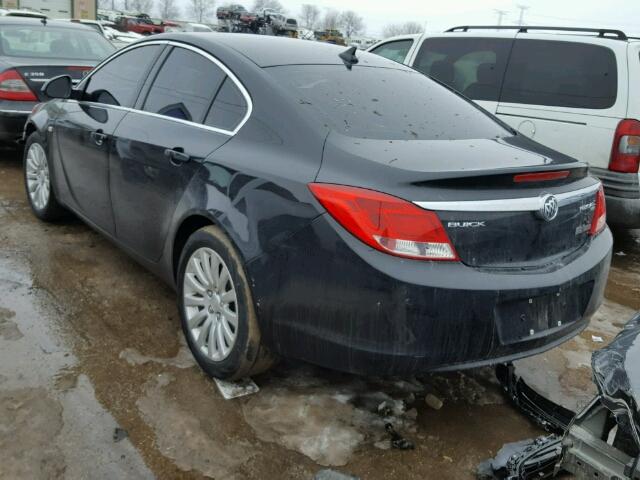 W04GP5EC5B1003946 - 2011 BUICK REGAL CXL BLACK photo 3