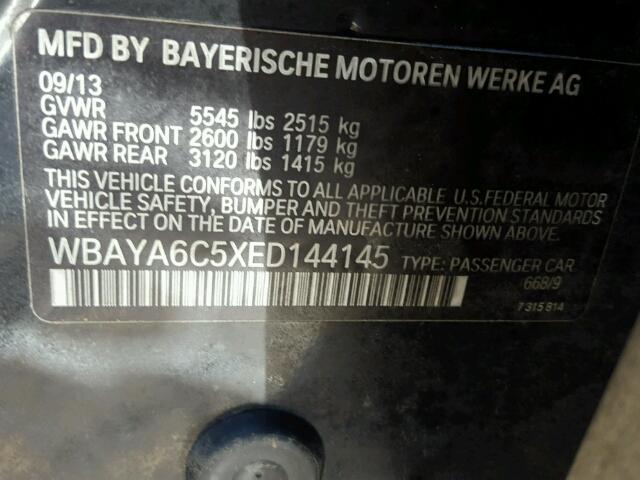 WBAYA6C5XED144145 - 2014 BMW 740 I BLACK photo 10