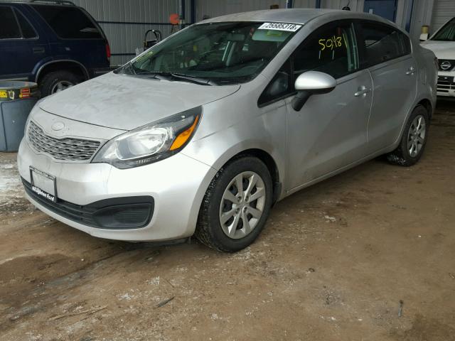 KNADM4A33E6339276 - 2014 KIA RIO LX GRAY photo 2