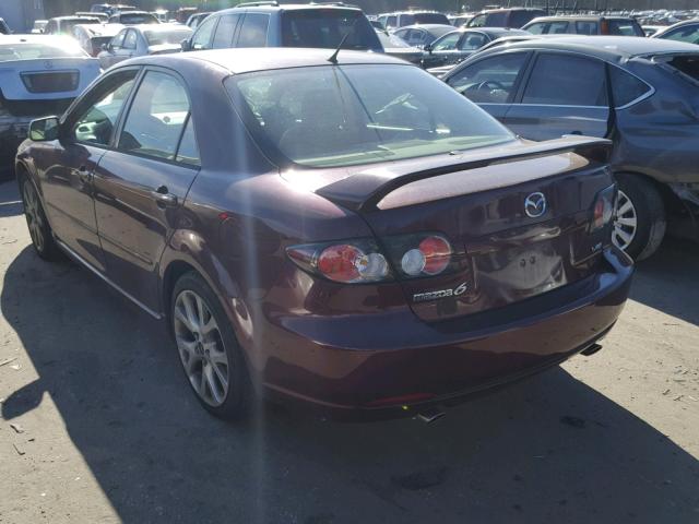 1YVHP80D065M29631 - 2006 MAZDA 6 S MAROON photo 3